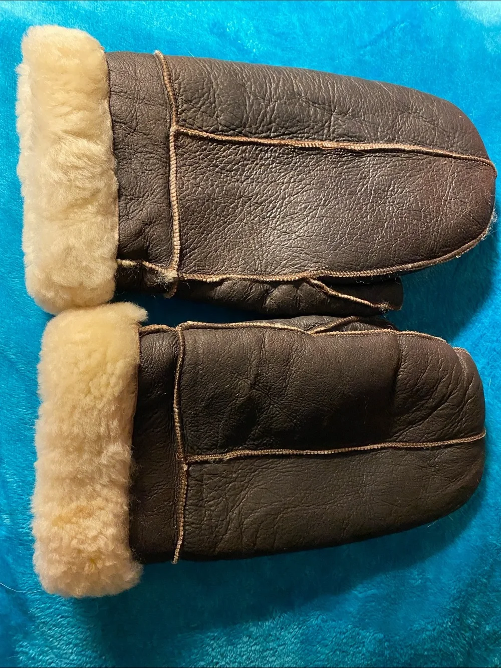 ! RN 94789 real leather suede gloves size L brown in very good condition